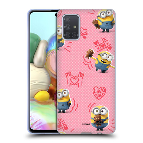 Minions Rise of Gru(2021) Valentines 2021 Bob Pattern Soft Gel Case for Samsung Galaxy A71 (2019)