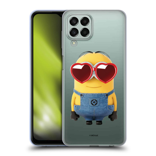 Minions Rise of Gru(2021) Valentines 2021 Heart Glasses Soft Gel Case for Samsung Galaxy M33 (2022)