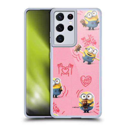 Minions Rise of Gru(2021) Valentines 2021 Bob Pattern Soft Gel Case for Samsung Galaxy S21 Ultra 5G