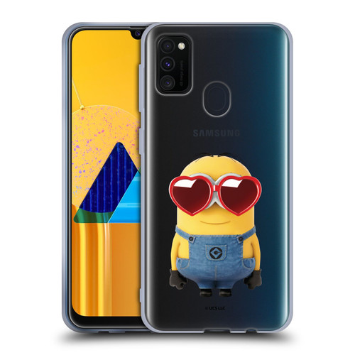 Minions Rise of Gru(2021) Valentines 2021 Heart Glasses Soft Gel Case for Samsung Galaxy M30s (2019)/M21 (2020)