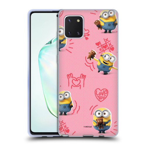 Minions Rise of Gru(2021) Valentines 2021 Bob Pattern Soft Gel Case for Samsung Galaxy Note10 Lite