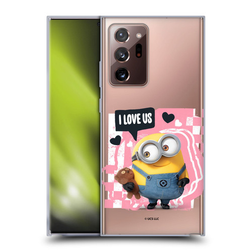 Minions Rise of Gru(2021) Valentines 2021 Bob Loves Bear Soft Gel Case for Samsung Galaxy Note20 Ultra / 5G