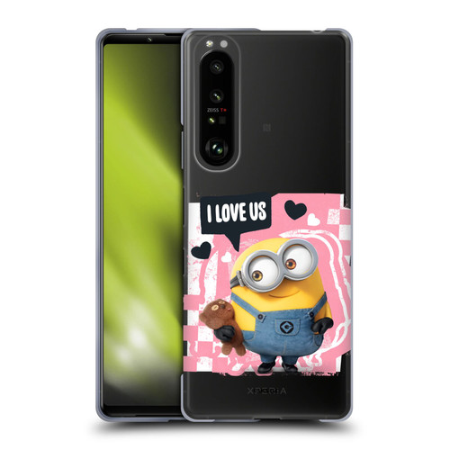 Minions Rise of Gru(2021) Valentines 2021 Bob Loves Bear Soft Gel Case for Sony Xperia 1 III