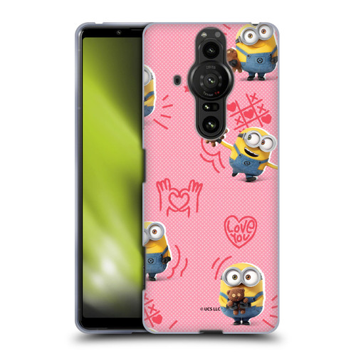 Minions Rise of Gru(2021) Valentines 2021 Bob Pattern Soft Gel Case for Sony Xperia Pro-I