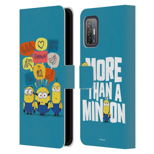 Minions Rise of Gru(2021) Graphics Speech Bubbles Leather Book Wallet Case Cover For HTC Desire 21 Pro 5G