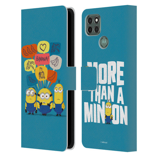 Minions Rise of Gru(2021) Graphics Speech Bubbles Leather Book Wallet Case Cover For Motorola Moto G9 Power