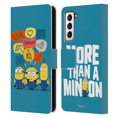 Minions Rise of Gru(2021) Graphics Speech Bubbles Leather Book Wallet Case Cover For Samsung Galaxy S21 5G