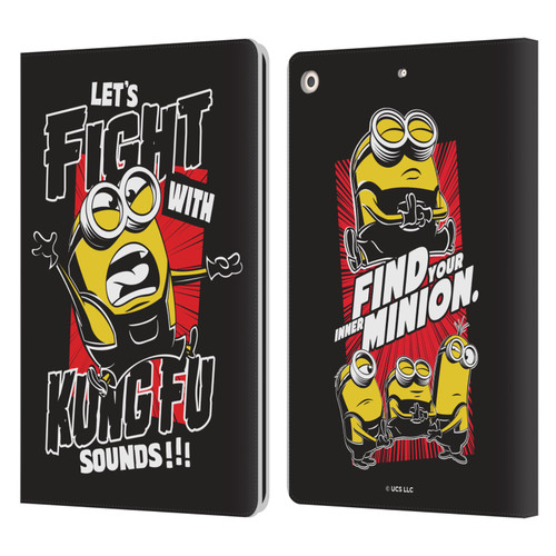 Minions Rise of Gru(2021) Asian Comic Art Kung Fu Leather Book Wallet Case Cover For Apple iPad 10.2 2019/2020/2021