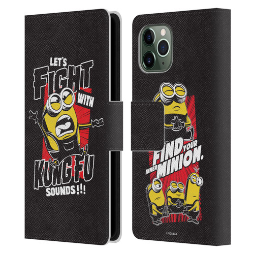 Minions Rise of Gru(2021) Asian Comic Art Kung Fu Leather Book Wallet Case Cover For Apple iPhone 11 Pro
