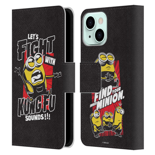Minions Rise of Gru(2021) Asian Comic Art Kung Fu Leather Book Wallet Case Cover For Apple iPhone 13 Mini