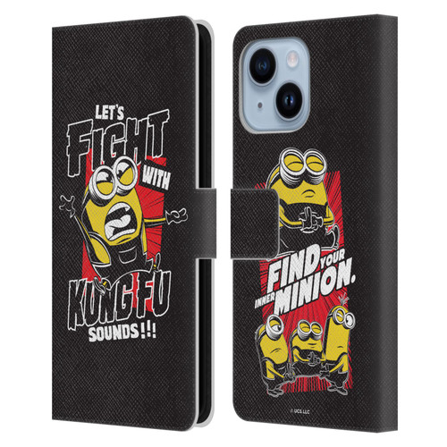 Minions Rise of Gru(2021) Asian Comic Art Kung Fu Leather Book Wallet Case Cover For Apple iPhone 14 Plus
