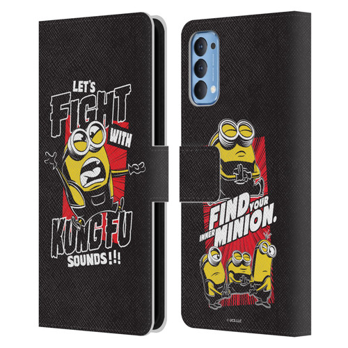 Minions Rise of Gru(2021) Asian Comic Art Kung Fu Leather Book Wallet Case Cover For OPPO Reno 4 5G