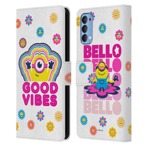 Minions Rise of Gru(2021) Day Tripper Good Vibes Leather Book Wallet Case Cover For OPPO Reno 4 5G