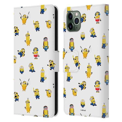 Minions Rise of Gru(2021) Humor Costume Pattern Leather Book Wallet Case Cover For Apple iPhone 11 Pro Max