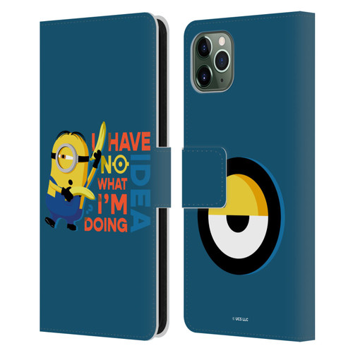 Minions Rise of Gru(2021) Humor No Idea Leather Book Wallet Case Cover For Apple iPhone 11 Pro Max