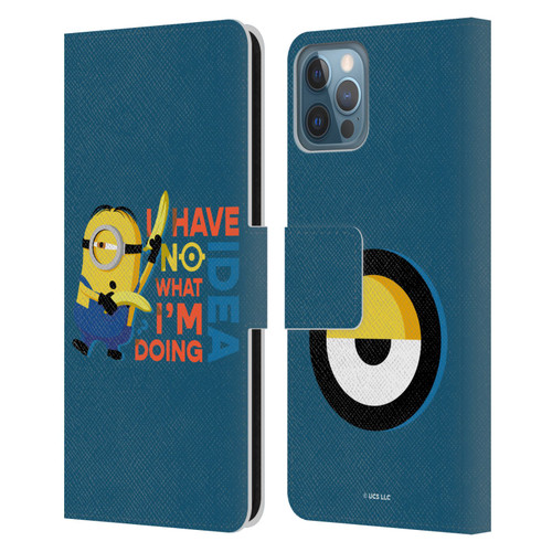 Minions Rise of Gru(2021) Humor No Idea Leather Book Wallet Case Cover For Apple iPhone 12 / iPhone 12 Pro