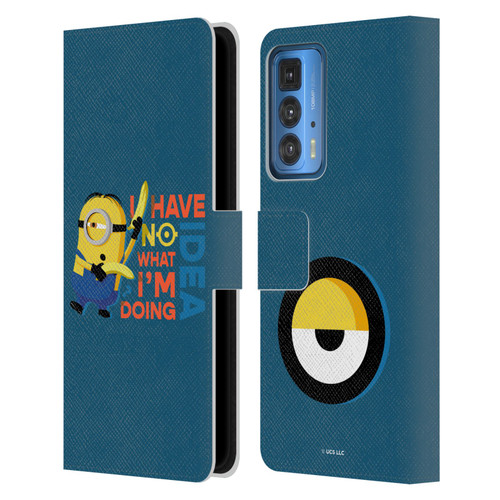Minions Rise of Gru(2021) Humor No Idea Leather Book Wallet Case Cover For Motorola Edge 20 Pro