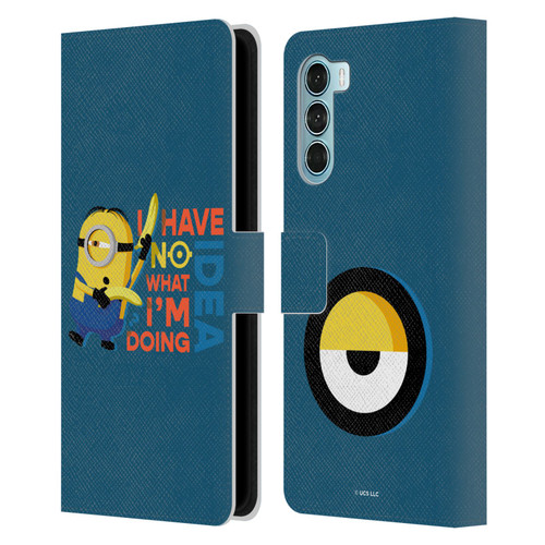 Minions Rise of Gru(2021) Humor No Idea Leather Book Wallet Case Cover For Motorola Edge S30 / Moto G200 5G