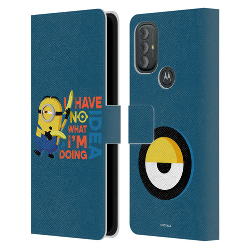 Minions Rise of Gru(2021) Humor No Idea Leather Book Wallet Case Cover For Motorola Moto G10 / Moto G20 / Moto G30