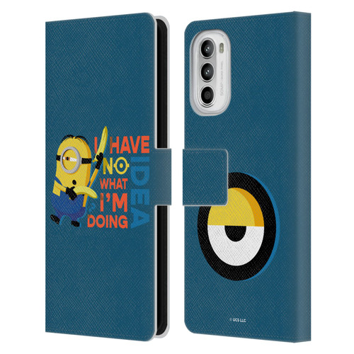 Minions Rise of Gru(2021) Humor No Idea Leather Book Wallet Case Cover For Motorola Moto G52