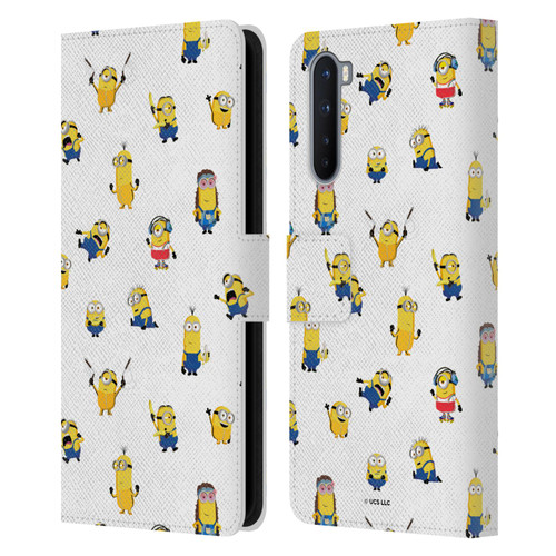 Minions Rise of Gru(2021) Humor Costume Pattern Leather Book Wallet Case Cover For OnePlus Nord 5G