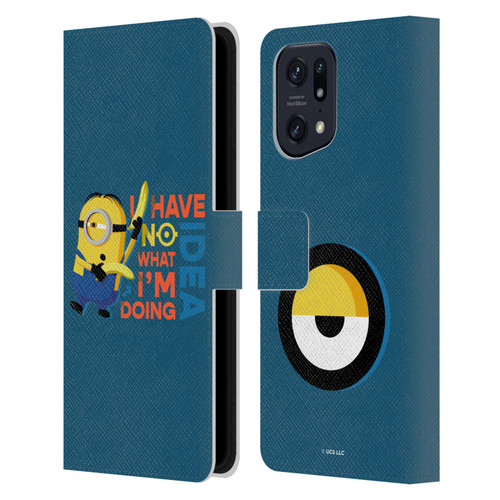 Minions Rise of Gru(2021) Humor No Idea Leather Book Wallet Case Cover For OPPO Find X5