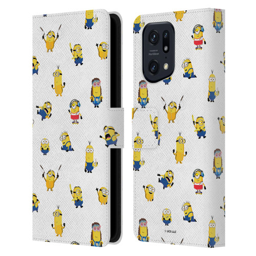 Minions Rise of Gru(2021) Humor Costume Pattern Leather Book Wallet Case Cover For OPPO Find X5 Pro