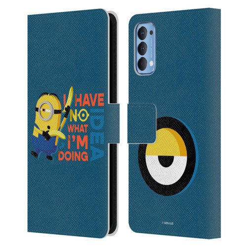 Minions Rise of Gru(2021) Humor No Idea Leather Book Wallet Case Cover For OPPO Reno 4 5G