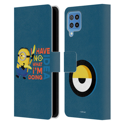 Minions Rise of Gru(2021) Humor No Idea Leather Book Wallet Case Cover For Samsung Galaxy F22 (2021)