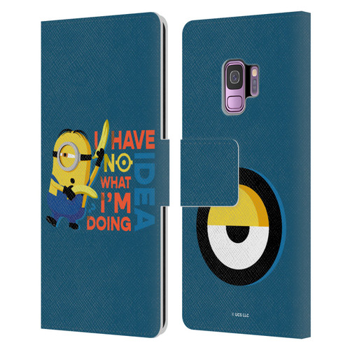 Minions Rise of Gru(2021) Humor No Idea Leather Book Wallet Case Cover For Samsung Galaxy S9