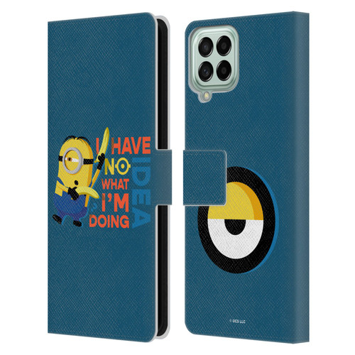 Minions Rise of Gru(2021) Humor No Idea Leather Book Wallet Case Cover For Samsung Galaxy M53 (2022)