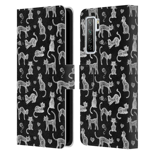Micklyn Le Feuvre Animals Teachers Pet Chalkboard Cats Leather Book Wallet Case Cover For Huawei Nova 7 SE/P40 Lite 5G