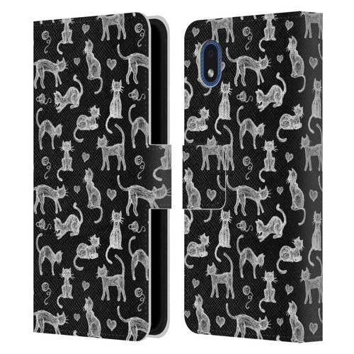 Micklyn Le Feuvre Animals Teachers Pet Chalkboard Cats Leather Book Wallet Case Cover For Samsung Galaxy A01 Core (2020)