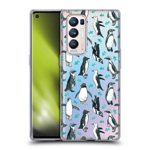 Micklyn Le Feuvre Animals 2 Little Penguins And Fish Soft Gel Case for OPPO Find X3 Neo / Reno5 Pro+ 5G