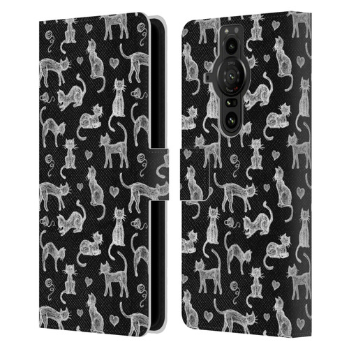 Micklyn Le Feuvre Animals Teachers Pet Chalkboard Cats Leather Book Wallet Case Cover For Sony Xperia Pro-I