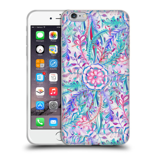 Micklyn Le Feuvre Florals Burst in Pink and Teal Soft Gel Case for Apple iPhone 6 Plus / iPhone 6s Plus