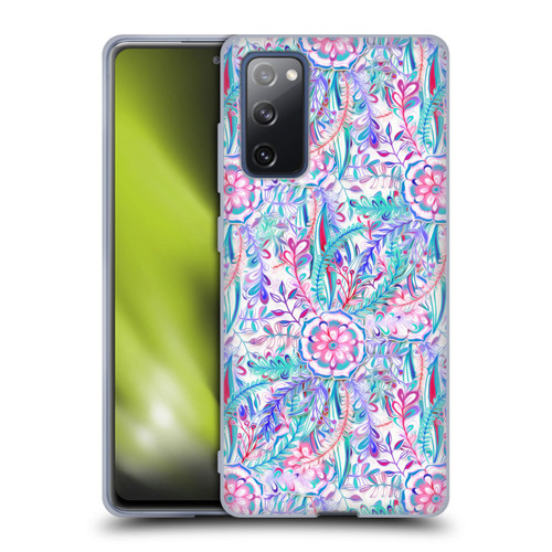 Micklyn Le Feuvre Florals Burst in Pink and Teal Soft Gel Case for Samsung Galaxy S20 FE / 5G