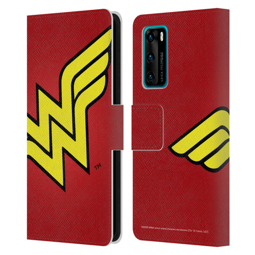 Wonder Woman DC Comics Logos Oversized Leather Book Wallet Case Cover For Huawei P40 5G