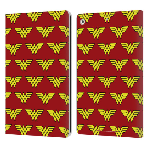 Wonder Woman DC Comics Logos Pattern Leather Book Wallet Case Cover For Apple iPad 10.2 2019/2020/2021