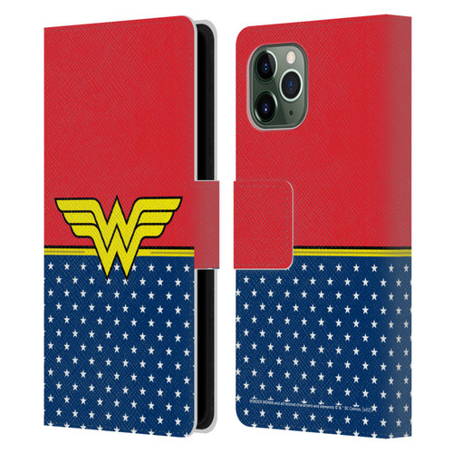 Wonder Woman DC Comics Logos Costume Leather Book Wallet Case Cover For Apple iPhone 11 Pro