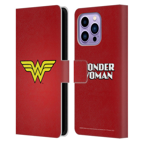 Wonder Woman DC Comics Logos Classic Leather Book Wallet Case Cover For Apple iPhone 14 Pro Max
