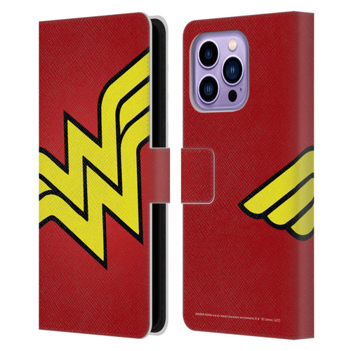 Wonder Woman DC Comics Logos Oversized Leather Book Wallet Case Cover For Apple iPhone 14 Pro Max