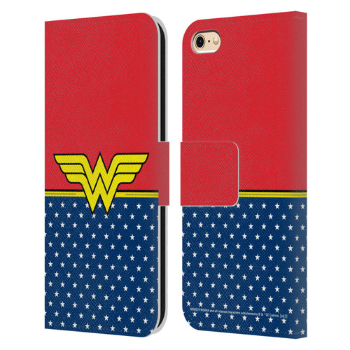 Wonder Woman DC Comics Logos Costume Leather Book Wallet Case Cover For Apple iPhone 6 / iPhone 6s