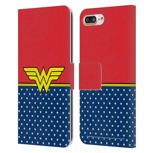 Wonder Woman DC Comics Logos Costume Leather Book Wallet Case Cover For Apple iPhone 7 Plus / iPhone 8 Plus