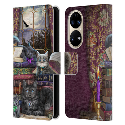 Brigid Ashwood Cats Storytime Cats And Books Leather Book Wallet Case Cover For Huawei P50