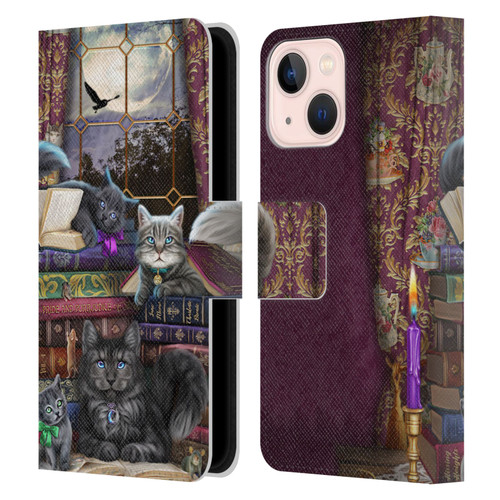 Brigid Ashwood Cats Storytime Cats And Books Leather Book Wallet Case Cover For Apple iPhone 13 Mini