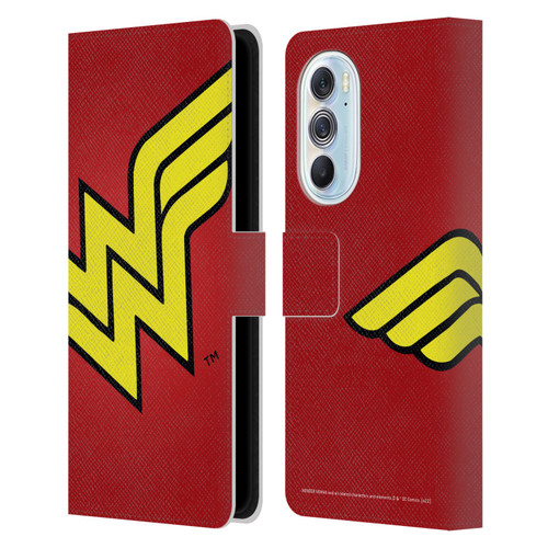 Wonder Woman DC Comics Logos Oversized Leather Book Wallet Case Cover For Motorola Edge X30