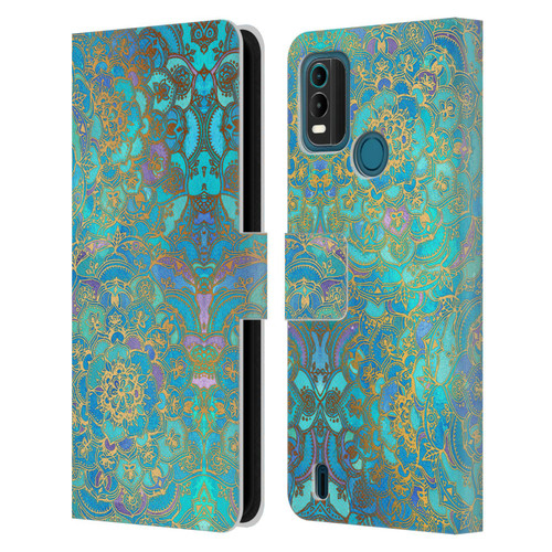 Micklyn Le Feuvre Mandala Sapphire and Jade Leather Book Wallet Case Cover For Nokia G11 Plus
