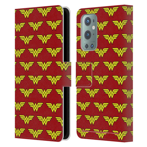 Wonder Woman DC Comics Logos Pattern Leather Book Wallet Case Cover For OnePlus 9