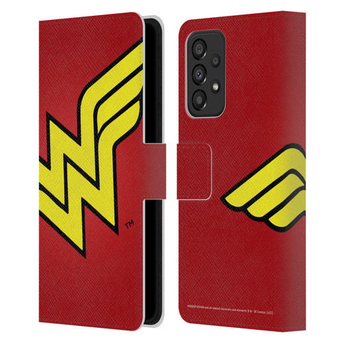 Wonder Woman DC Comics Logos Oversized Leather Book Wallet Case Cover For Samsung Galaxy A33 5G (2022)